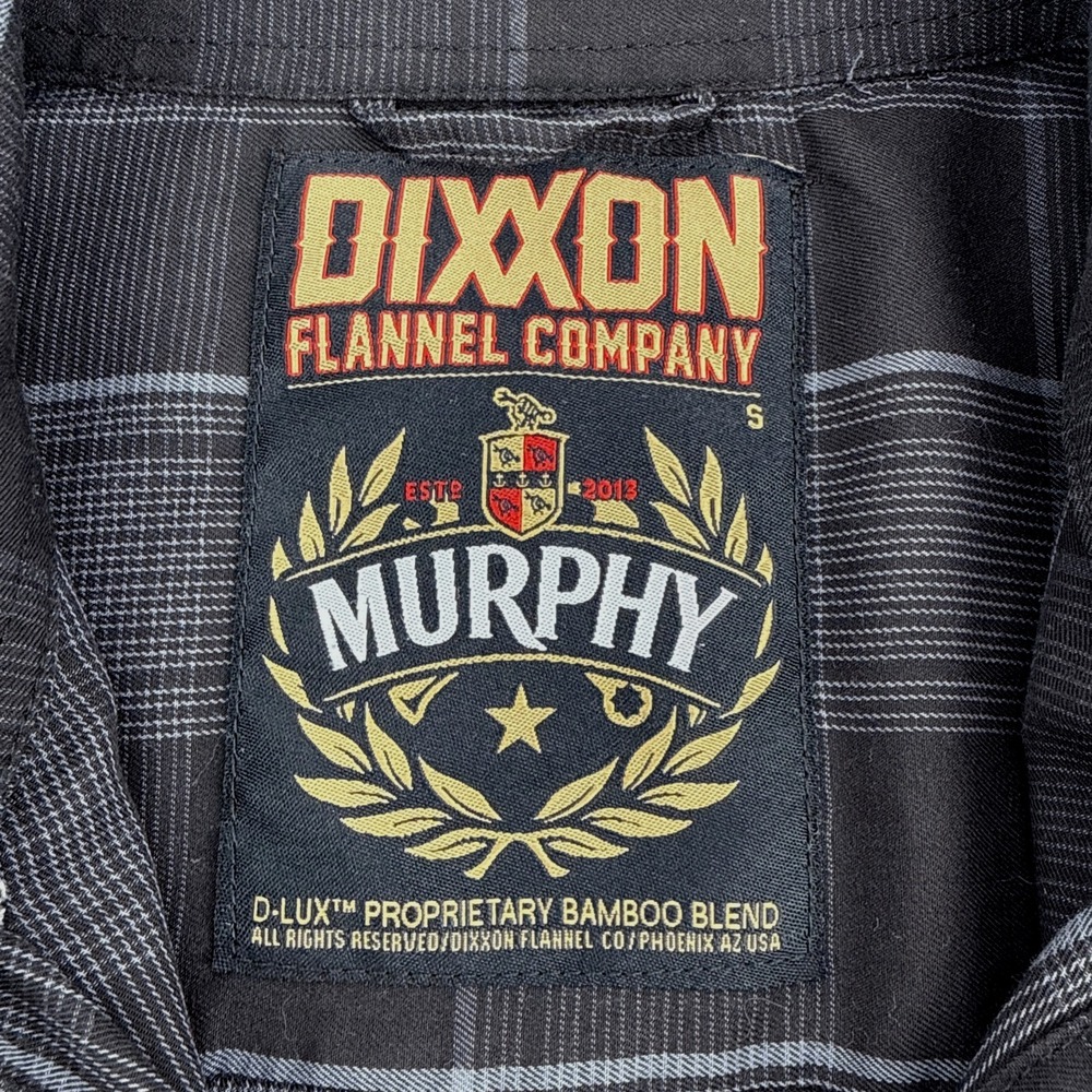 Dixxon Flannel Co Murphy Shirt Mens S Long Sleeve Black Plaid Snap Western - Picture 9 of 12